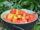 Salade de melon et pastèque au Rhum et vanille