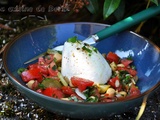 Salade de pois chiches, légumes de saison & mozzarella di bufala