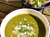 Soupe d'épinards au fromage à l'ail