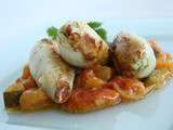 Calamar Farci au Chorizo et Confit de Tomate Courgette