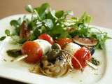 Salade à la Mozzarella, Figue et Artichaut Poivrade à l’Huile d’Avocat