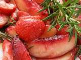 Poêlée de nectarines blanches et fraises au romarin (Alain Ducasse)