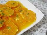 Tranches d'oranges au sirop aromatisé aux cristaux d'huile essenteille de cannelle