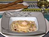 Flans de foie gras et velouté de topinambours