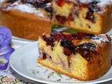 Gâteau aux prunes bleues et mascarpone