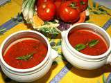 Gazpacho aux tomates et au basilic frais