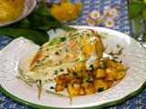 Suprêmes de poulet, crème à l’ail des ours