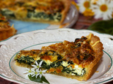 Tarte aux épinards, ail des ours et ricotta
