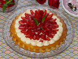 Tarte renversée aux fraises et crème diplomate