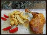 Cuisses de poulet mariné grillés et ses frites maison