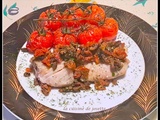 Dos de colin poêlé, brunoise d'olive et tomates confite