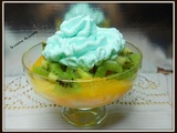 Kiwis et oranges rafraichis en chantilly de curaçao