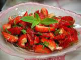 Salade de fraise menthe vinaigre balsamique