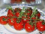 Tomates en grappes confites au four