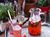 « Limonade » maison à la fraise et verveine fraîche