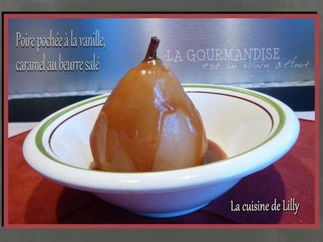 Recette Poire pochée et sauce caramel au poiré