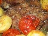 Lham mfawar et mhamar ( viande cuite à la vapeur et dorée au four)