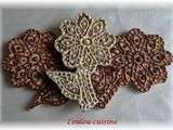 Cookies fleurs 3D au chocolat décor henne mehndi