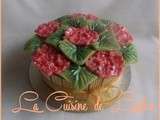 Gâteau bouquet d'hortensias