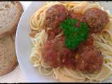 Spaghetti aux boulettes de viande à la sauce tomate