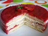 Gâteau fraises-rhubarbe