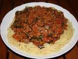 Spaghetti bolognaise aux blettes