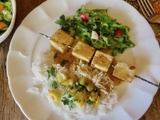 Brochettes de tofu, sauce satay