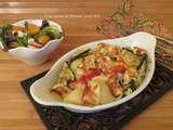 Cassolettes de poulet aux légumes et fromage grillés