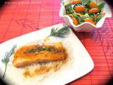 Pavés de saumon pochés, sauce aigre-douce