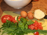 Omelette aux tomates et aux herbes