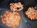 Cassolette de crevettes et poireaux