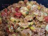 Courgettes, viande hachée et tomates au Cookéo