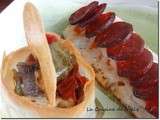 Filet de Daurade en Ecailles de Chorizo, Ecrin croustillant de Ratatouille