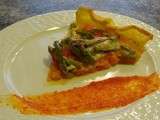 Tarte fine Anchois-Légumes du Sud et Sauce Piperade