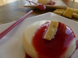 Panna cotta au chocolat blanc et coulis à la framboise