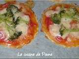 Minis-pizzas brocolis mozzarrela et parmesan