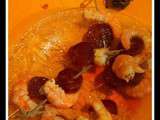 Brochettes de crevettes au chorizo