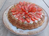 Quiche sans pâte courgettes, petits pois et tomates