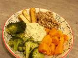 Assiette Veggie et healthy brocolis, potimarron, sarrasin et tofu