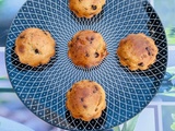 Muffins aux pépites de chocolat et bananes