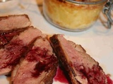 Magret de canard au cassis et gratin dauphinois au palet de bourgogne