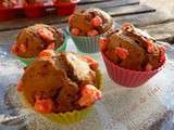 Muffins chocolat aux pralines roses