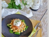 Gaufre à la courgette au saumon fumé