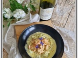 Ravioles au saumon et crevettes sauce crème safran