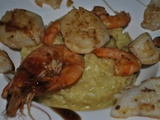 Risotto aux fruits de mer : Noix de St-Jacques, gambas