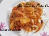 Curry calamar & crevette