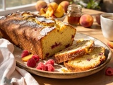 Ce cake pêche-framboise cache un secret (ultra simple et irrésistible)