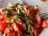 Salade de tomates à la menthe fraiche