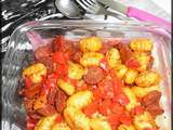Gnocchis au chorizo & poivron rouge [#poêlée #gourmand]