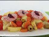 Poêlée de pommes de terre & carottes au saucisson a l'ail [#légumes #charcuterie]
